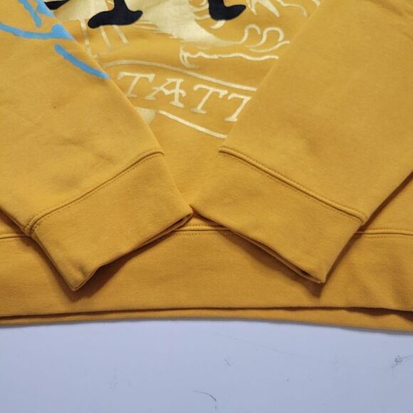 $125 NEW L ED HARDY BLACK CAT TATTOO STREETWEAR GOLD HOODIE SWEATSHIRT LARGE NWT - Picture 11 of 12